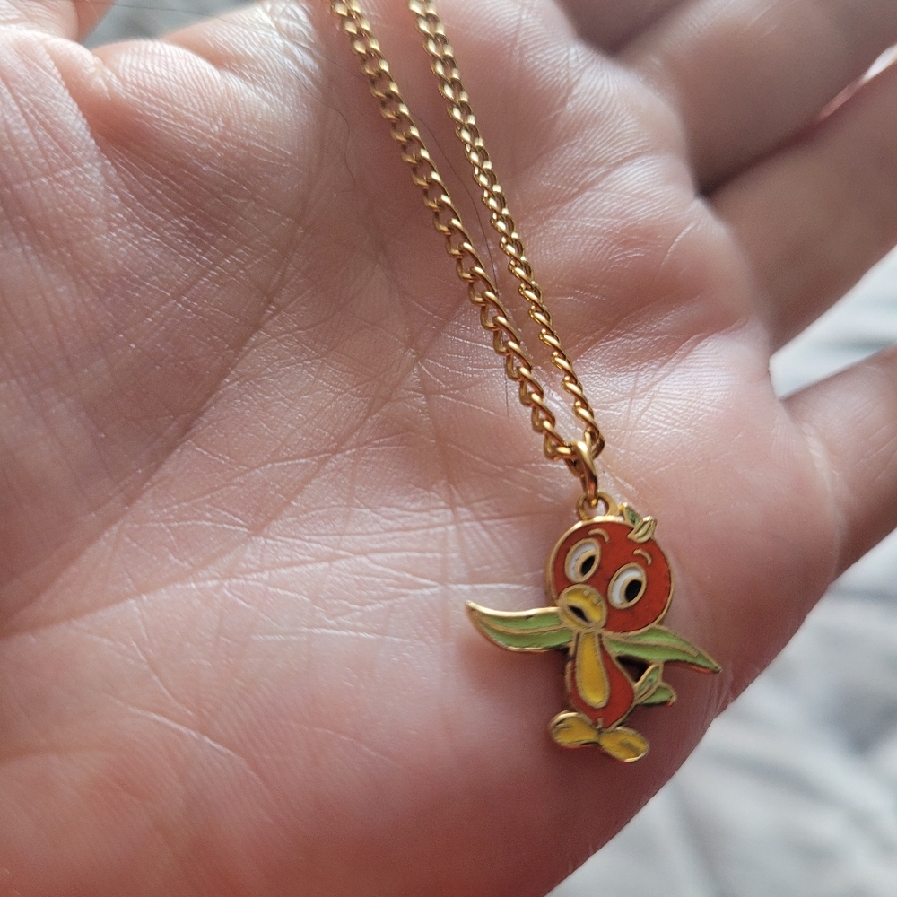 Vintage Walt Disney original orange bird necklace